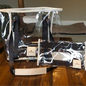 NWT Jon Hart Clear Tote and small zipper bag